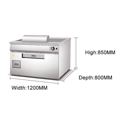 Газовое оборудование для приготовления пищи Teppanyaki 10kw LPG 2800Pa Тяжелый японский гриль
