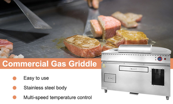 Газовое оборудование для приготовления пищи Teppanyaki 10kw LPG 2800Pa Тяжелый японский гриль