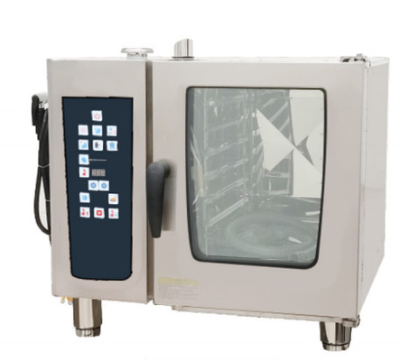 Комби-паровая печь из нержавеющей стали серебро 220-240V 25-250°C для превосходного обжарки и парообработки