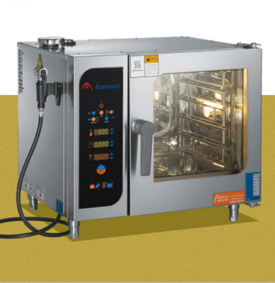 Комби-паровая печь из нержавеющей стали серебро 220-240V 25-250°C для превосходного обжарки и парообработки