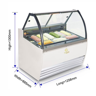 Thomas Gelato Ice Cream Showcase Оборудование для охлаждения отмораживания с обратным циклом 220-240V/1PH/50HZ