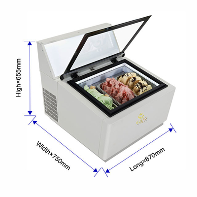 Smart Gelato Ice Cream Showcase 200W Оборудование для охлаждения отмораживания с обратным циклом