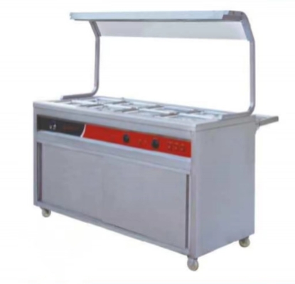Ресторан Электрический супонагреватель Bain Marie 220-240V 50Hz 0°C~100°C Серебряное кулинарное оборудование