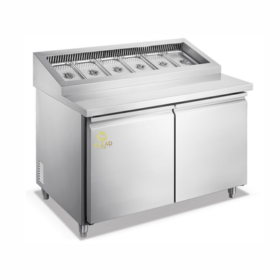 Воздушное охлаждение Пиццерии/салатные шкафы 390W Мощность 270-410L Объем 5~-18°C Температура Безопасность и стабильность