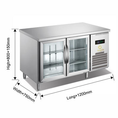 220V-240V 5°C -0°C Двойная стеклянная дверь Промышленное холодильное оборудование 150L Дисплейный охладитель