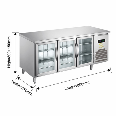 220V-240V 5°C -0°C Двойная стеклянная дверь Промышленное холодильное оборудование 150L Дисплейный охладитель