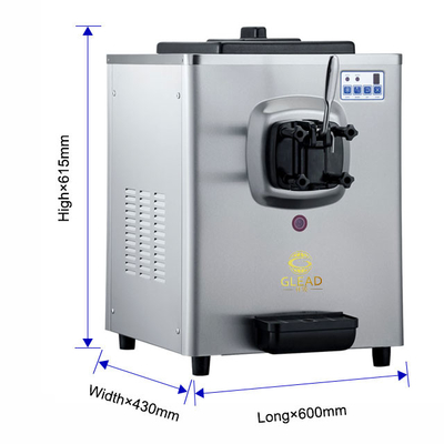 1.6L резервуар для замораживания мягкая мороженое машина с 5L Hopper 220-240V напряжение 100-150 чашек в час