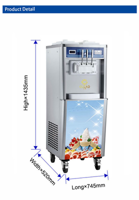 2Машина для мягкого мороженого мощностью.6 кВт с 2x5.8L/2x10L Hopper 2x1.8L2x2.1L Freezing Tank 220-240V напряжение