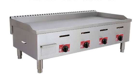 Газовый ресторан Griddle Нержавеющая сталь Серебряное оборудование для приготовления пищи с температурным диапазоном от 0,0 до 100,0 °C