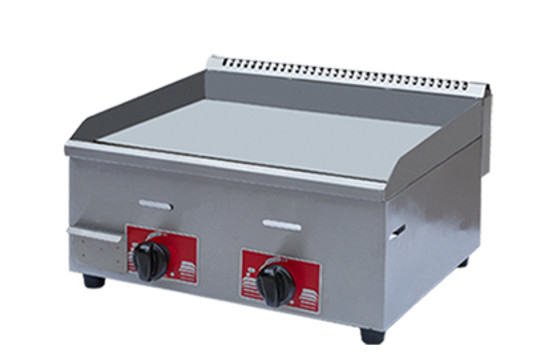 Газовый ресторан Griddle Нержавеющая сталь Серебряное оборудование для приготовления пищи с температурным диапазоном от 0,0 до 100,0 °C