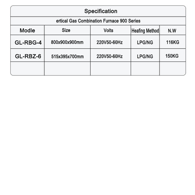 Профессиональная коммерческая газовая печь с печью SS304 для строительства с использованием СПГ / природного газа