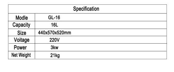 Пропускная способность 16L 3 Kw Фрайер для коммерческих отелей Электрическое отопление Нержавеющая сталь Куриная печь