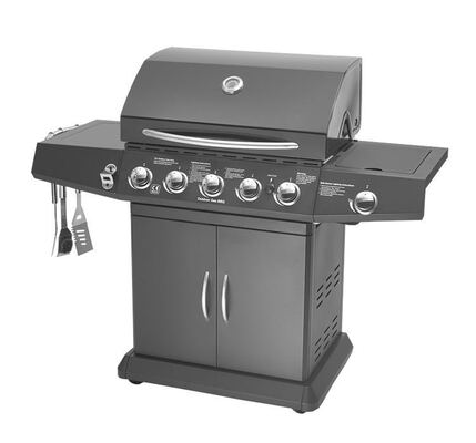 5+1Burners Char Broil Barbecue Grill Propane Gas BBQ With Side Burner Trolly Cabinet Cart Charcoal BBQ Grill Outdoor