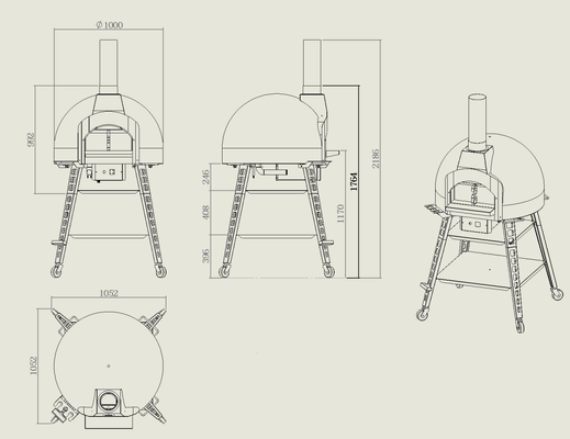 Mosaic Hybrid Pizza Oven | Wood/Gas/Electric Triple Fuel, Outdoor Commercial & Home Pizza & Bread Toaster Oven
